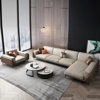 Modernes Großes Ecksofa-Set aus Leder für Wohnzimmermöbel – Individuell Anpassbare Eckcouch