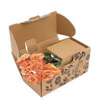 Boîte à plantes en carton avec logo imprimé design de luxe boîte cadeau pour la décoration de mariage avec fleur de rose pour toujours avec papier d'emballage et carte de remerciement