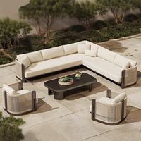 Maßgefertigter Metall-Gartenmöbel-Hersteller Modernes Lounge-Set Kommerzielles Seil-Outdoor-Sofa-Set