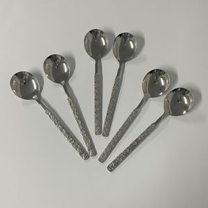 Juego de cucharas creativas de acero inoxidable con diseño de margaritas, cuchara redonda para postre y sopa, vajilla para el hogar, duradera, grado 304 - Product Image 3