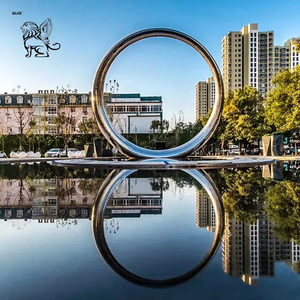 BLVE Custom Villa Decoración Modern Metal Art Water Feature Brown Fuente de acero inoxidable - Product Image 4