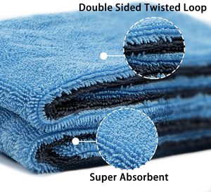 NOVISON <b>Extra</b> <b>Large</b> Car Microfiber Twisted <b>Towel</b> 1200GSM 60x40 Loop Streak Free Model Y-1213-54 - Product Image 3
