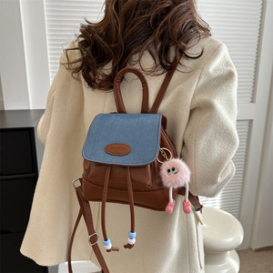 Nouveau <span class=keywords><strong>sac</strong></span> à <span class=keywords><strong>dos</strong></span> pour <span class=keywords><strong>femme</strong></span> en PU vintage, tendance automne, décontracté, simple, <span class=keywords><strong>petit</strong></span> <span class=keywords><strong>sac</strong></span> à <span class=keywords><strong>dos</strong></span> de voyage en polyester durable - Product Image 2