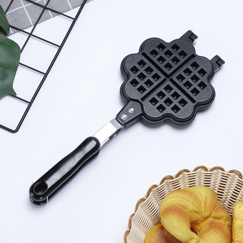 Cast Aluminum Waffle Pan Non-stick Coating Double-sided Baking Pan