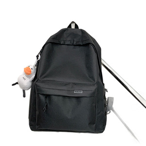 Simple <b>Large</b> Capacity <b>Backpack</b> 18 In Solid Color Unisex Student <b>Backpack</b> For Junior High High <b>School</b> College Students - Product Image 5