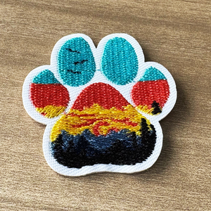 Wholesale Small Embroidery <strong>Patch</strong> Iron on Landscape Leopard Dog <strong>Paw</strong> Embroidered <strong>Patches</strong> for Hat Clothing Kids - Product Image 5
