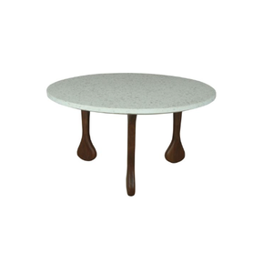 Muebles modernos para sala de estar, mesa de centro redonda con tapa de madera, patas de madera resistentes, convertible decorativo elegante portátil - Product Image 2