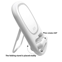 Ventilateur réglable à 5 vitesses, miroir compact, miroir de maquillage LED pliable portable, adapté à une utilisation en extérieur