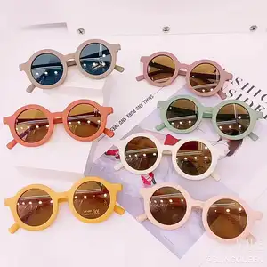 2023 Children mommy and me glasses Infants Sun Glasses Retro Solid Color Cute baby Outdoor Beach sunglasses For Kids