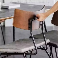 Chaise de salle à manger rétro GEDO, chaise à dossier en fer forgé, style industriel, café