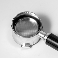Porte-filtre à expresso sans fond Delonghi en acier inoxydable 51 mm à trois oreilles, design moderne, écologique, durable, qualité alimentaire