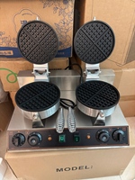 Gaufrier électrique professionnel à double tête, corps en acier inoxydable antirouille, plaque de cuisson antiadhésive 110V/220V