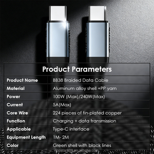 USB C to USB C Cable Type C Charger Fast Charging Cable 100W 1M Nylon Braided Data Sync USB C Cable for Phone 17 16 - Product Image 4