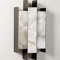 Applique murale élégante en marbre naturel, design minimaliste, pour chambre à coucher, chevet, salon, escalier, en albâtre