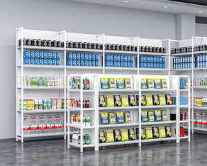 Nhà máy trực tiếp một mặt kim loại Gondola kệ cho siêu thị cửa hàng bán lẻ vật liệu gỗ trực tiếp từ nhà sản xuất - Product Image 1