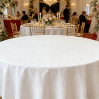 Nappe en coton lavé de haute qualité, résistante aux plis, durable, ronde ou rectangulaire, pour événements de mariage