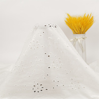 Tissu en coton brodé à l'œillet pour robe de soirée, fabrication sur mesure OEM, vente en gros, haute qualité