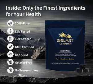Oazvita Himalayan Shilajit gommoso puro Private Label integratore con Ashwaganda all'ingrosso zucchero senza zucchero Shilajit Gummies OEM - Product Image 3
