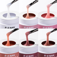 Gel dur pour ongles de haute qualité 30g, 6 couleurs, sans chaleur, gel d'extension pour structure d'ongles, norme UE/US, sans HEMA, rose nude, gel UV de construction