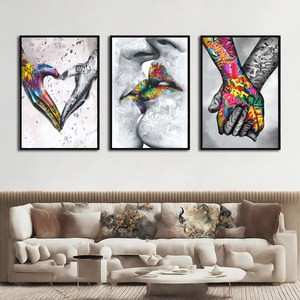 Usine Home Decor Gros Graffiti Célèbre Décoration Murale <span class=keywords><strong>Pop</strong></span> <span class=keywords><strong>Art</strong></span> 3pcs Ensemble Peinture Personnalisé Impressions Sur Toile Peinture et Arts Muraux - Product Image 2