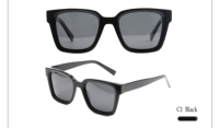 VISION PLUS Lunettes de soleil en acétate Mazzucchelli certifiées CE, lunettes de soleil polarisées UV400, lunettes de soleil unisexes, lunettes de soleil carrées rétro