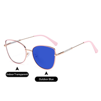 Lunettes photochromiques simples anti-lumière bleue UV400 pour femmes, pour ordinateur, avec verres photochromiques