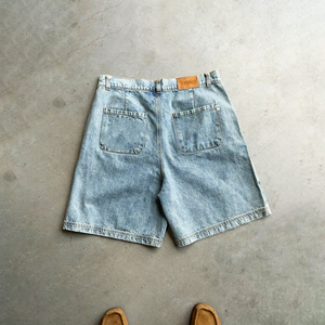 Shorts en jean décontractés vintage délavés coupe ample taille haute streetwear personnalisés pour l'été - Product Image 2