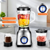 Pengolah Makanan Multifungsi Elektrik Rumah Tangga, Blender Kecepatan Tinggi, Penggiling Daging, Ekstraktor Jus Segar, Stainless Steel