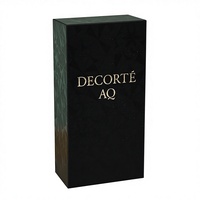 Emballage cadeau de luxe personnalisé de haute qualité, boîte noire à rabat pour crème pour le visage et soins de la peau avec gaufrage, écologique et réutilisable