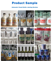 Machine d'étiquetage verticale automatique pour bouteilles rondes, 40 à 80 min, 25 à 100 mm, SUS304, GMP, pour l'alimentation et les boissons