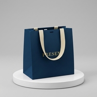 Custom Logo Hot Stamping Lamination Recyclable Luxury Art Paperboard Promotional Supermarket Rectangle Hand Clothing Packaging