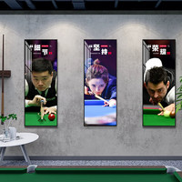 Décoration Murale pour Salle de Billard : Affiche Encadrée en MDF et Métal de Ding Junhui, Star du Snooker, et Pan Xiaoting (Billard/Pool)