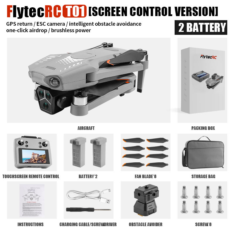 T01 Touchscreen Aerial Drone(Two Batteries)