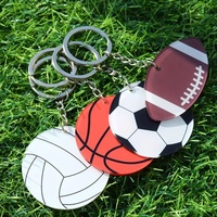 Porte-clés sportif créatif double face en acrylique, motifs football et volleyball, transfrontalier, États-Unis Cadeau sportif pour la fête de l'Indépendance