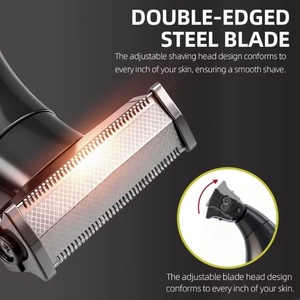 Afeitadora Eléctrica Profesional para Hombre, Máquina <span class=keywords><strong>de</strong></span> <span class=keywords><strong>Afeitar</strong></span> Portátil, Recortadora <span class=keywords><strong>de</strong></span> Barba Impermeable para Cuerpo y Zona del Bikini - Product Image 3