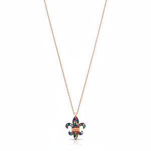 Forme de fleur de lys français turc en gros fait à la main 925 bijoux pendentif en argent Sterling - Product Image 2