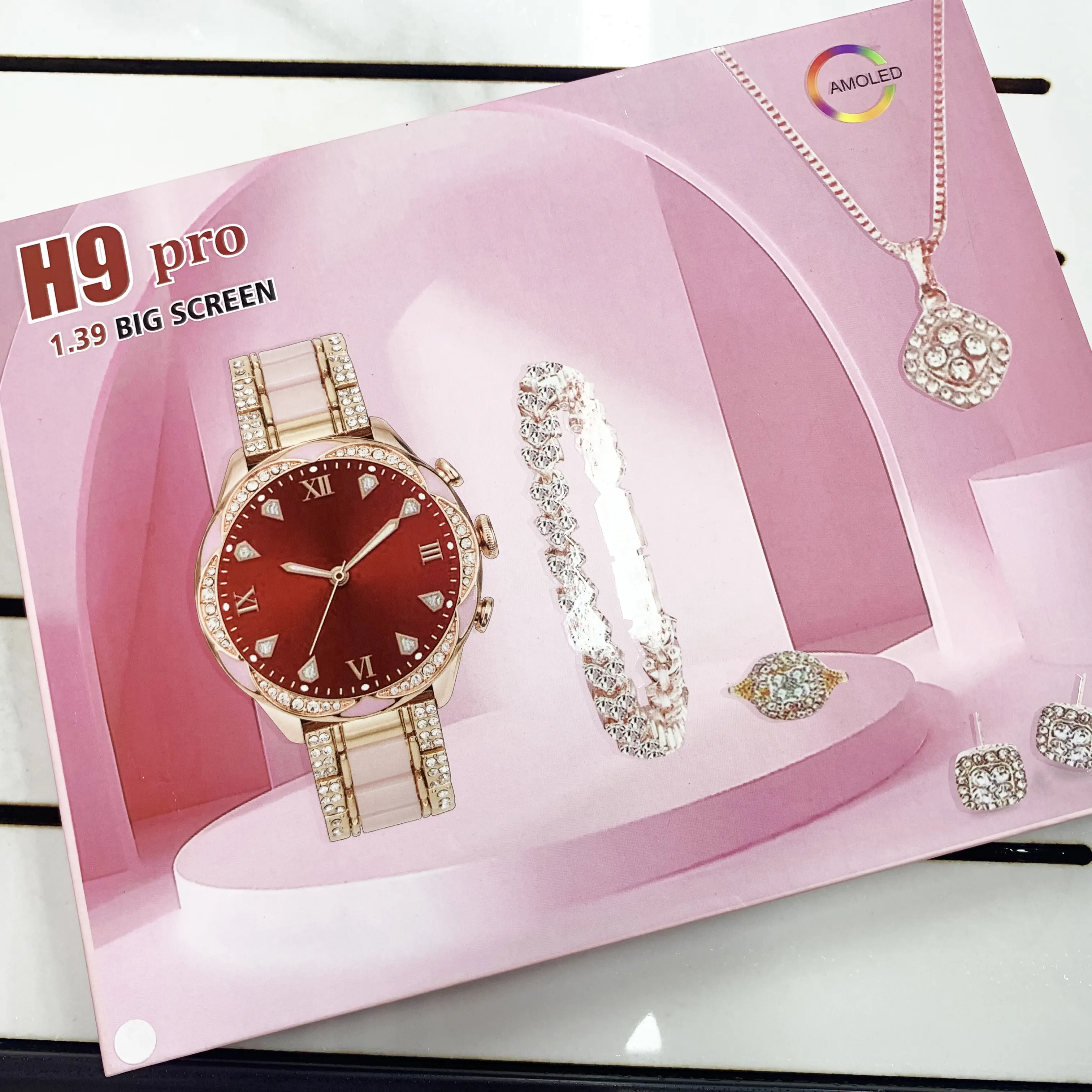 นาฬิกาอัจฉริยะ H9pro ใหม่1.39 AMOLED H9 Pro นาฬิกาอัจฉริยะนาฬิกาเซอรี่ผู้หญิงกันน้ำนาฬิกาข้อมืออัจฉริยะสุภาพสตรีสุภาพสตรีแฟชั่นเพชร