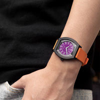 Montres mécaniques tonneau pour homme CRONUSART, nouveau design, boîtier en titane personnalisé, chiffres violets luminescents, bracelet en caoutchouc, édition limitée Hangzhou