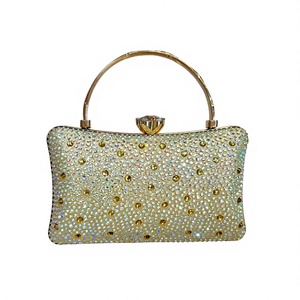 New Cross-border Shiny Polyester Rhinestone Clutch Evening <b>Handbag</b> Women's Elegant Fashion Crossbody Hasp Closure Daily Tanjing - Product Image 1