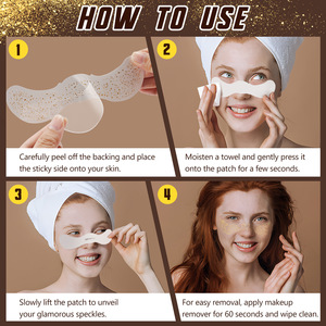 IKZEE - Paquete de 10 Parches de Brillo Dorado para la Cara, Tatuajes Temporales con Purpurina, Parches de Maquillaje para la Cara - Product Image 6