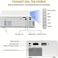 Projecteur de poche CatVision YG300 1080P, 100 lumens ANSI, LCD LED portable, 1500:1, 1 Go/6 Go, pour cinéma maison, intérieur/extérieur