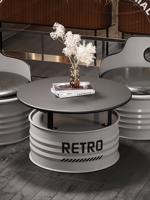 Ensemble de chaises de style industriel en métal avec baril de pétrole Table de canapé de restaurant commerciale créative pour hôtels en métal durable