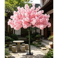 Décoration intérieure bleue, arbre à fleurs de cerisier artificiel de 3 m (10 pieds) avec quatre pots de 8 pieds et centre de table violet de 6 pieds, livraison incluse, globe bordeaux