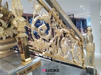 Nouvellement conçu TLK-A97 revêtement de sol intérieur mains courantes d'escalier villa à cadre en acier léger européen avec garde-corps de balcon en laiton coulé