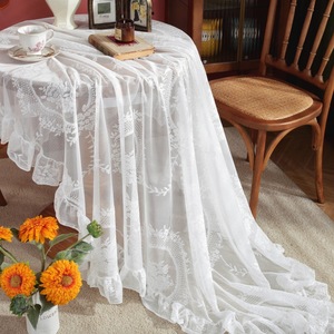 French Vintage White Lace <b>Tablecloth</b> Rectangular Decorative <b>Table</b> Cover <b>for</b> Home Dining - Product Image 5