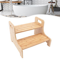 Repose-pieds en bambou personnalisé à 2 niveaux, style nouveau, durable, chaise en bois, marchepied pour enfant, marchepied multifonctionnel pour l'extérieur, aide de cuisine