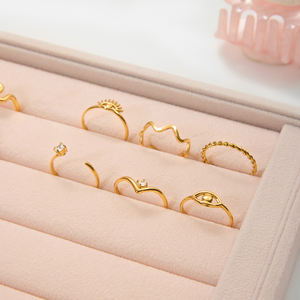 J & D stile minimalista 18K oro placcato acciaio inossidabile anello regolabile con zircone onda occhio di demone per le donne - Product Image 2