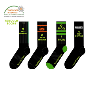 Remould Tùy Chỉnh Thực hiện Thêu Grip Vớ Không Có Moq Promo Thêu Dệt Kim Vớ OEM Biểu Tượng Tùy Chỉnh - Product Image 1