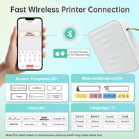 Marklife Mini imprimante portable d'autocollants pour cuisine, journaux, bricolage, logo compatible avec Android et Ios