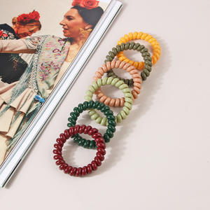 Attaches de cheveux coréennes haut de gamme pour femmes étui en cuir Simple cordon de téléphone queue de cheval élastiques accessoires de cheveux en plastique en gros enfants - Product Image 2